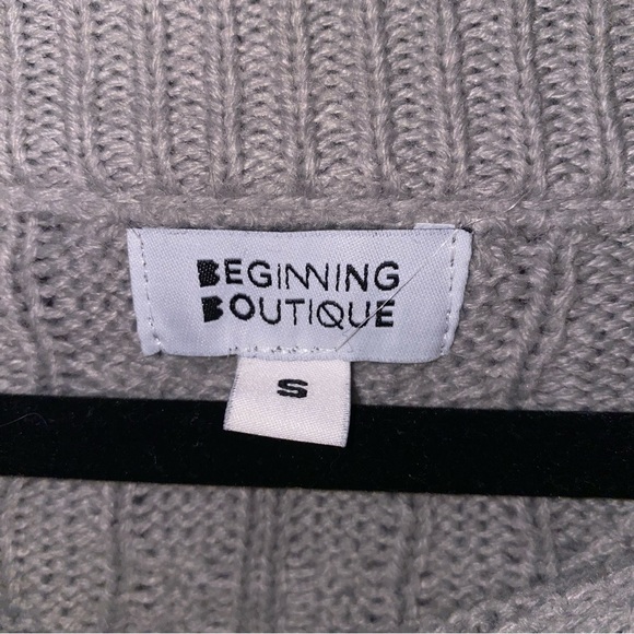 Beginning Botique Grey Knitted Sweater - Picture 3 of 3
